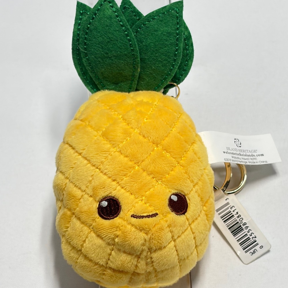 Island Heritage Pineapple Plush Keychain Kawaii Hawaii‎ Souvenir Bag Charm NWT